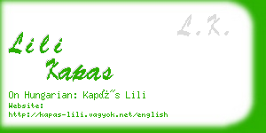 lili kapas business card